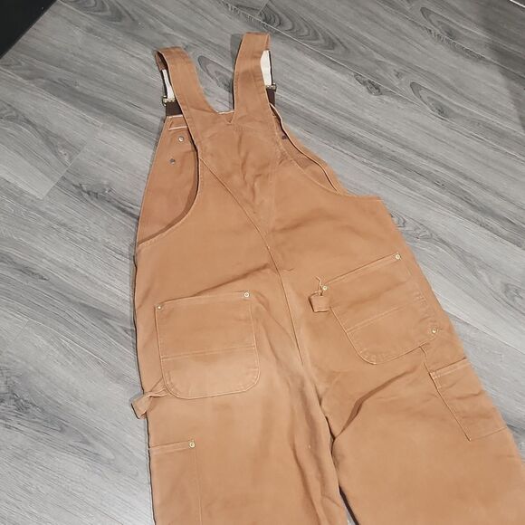 GUC Carhartt Camel Men's Duck Bib Overall's - Picture 7 of 8
